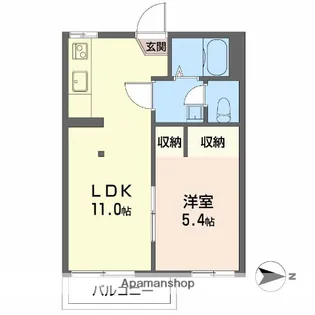 フレグランスコート佐野B【1階】の間取り