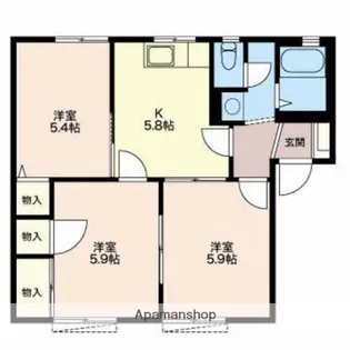 フォレストコートC【102号室】の間取り