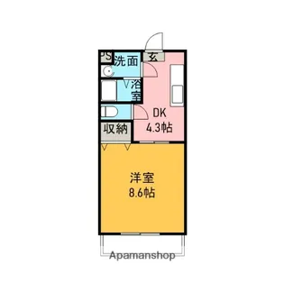 メゾンかりがね【205号室】の間取り