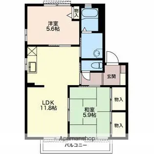 ソレーユⅡ【203号室】の間取り