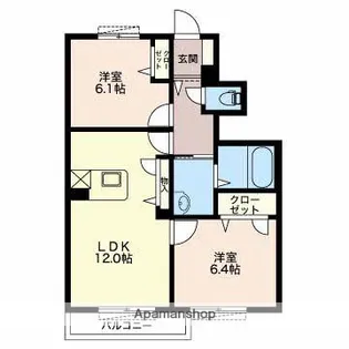 メゾン・ド・オリーブB【106号室】の間取り