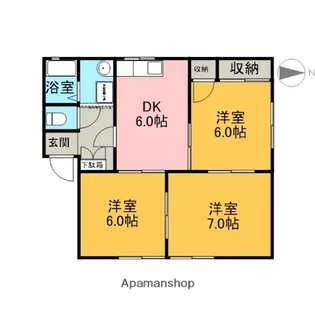 サンヒルズB【104号室】の間取り