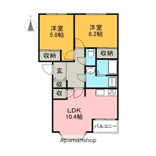 ボナール中里B【201号室】の間取り