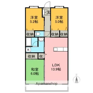 シャンテロード富士見【302号室】の間取り