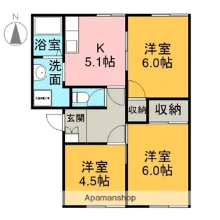 フレグランスまつおか【101号室】の間取り