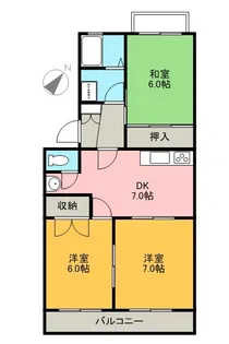 コーポラス渡辺【107号室】の間取り