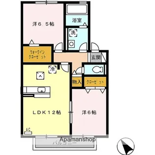 コーポラスⅡ【203号室】の間取り