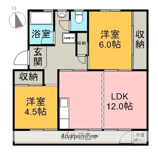 フレクション新富士【407号室】の間取り
