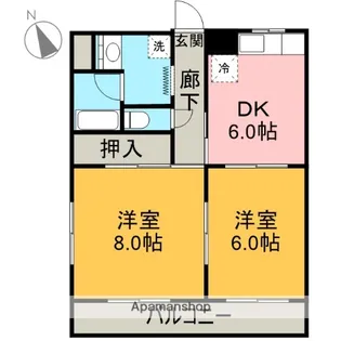 エレガントライフ2【203号室】の間取り