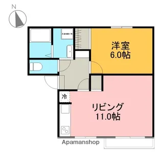 フレグランスコスモスB【201号室】の間取り