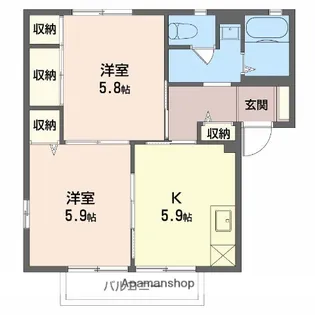 サニーハウス大岩A【201号室】の間取り