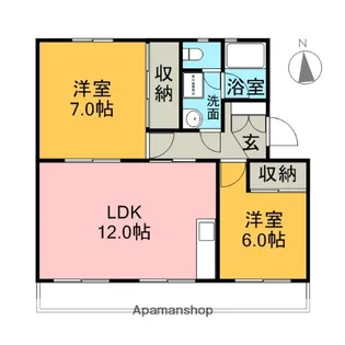 シティーリバーⅡ【C-3号室】の間取り
