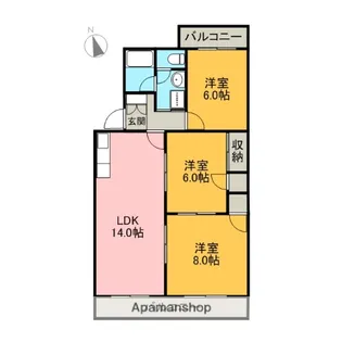 グレイス六番館【3階】の間取り