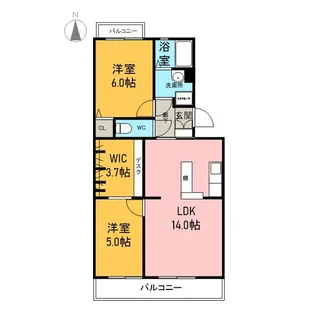 KANDAスリーナイン【305号室】の間取り