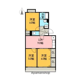 KANDAスリーナイン【102号室】の間取り