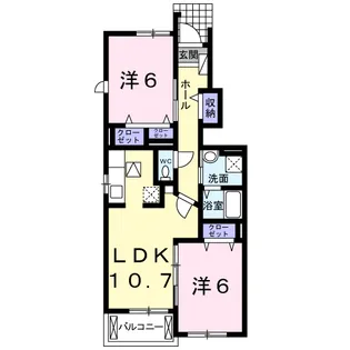 ビューネ遠藤C【1階】の間取り