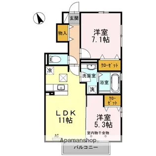 プランドール【1階】の間取り