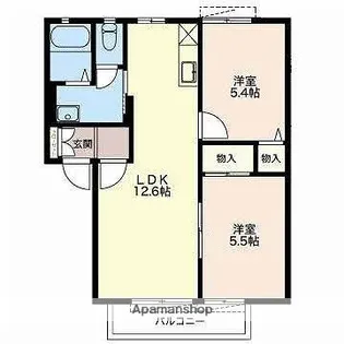 コーポ大富士E【1階】の間取り