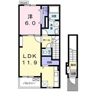 ビオーラKⅢ【2階】の間取り