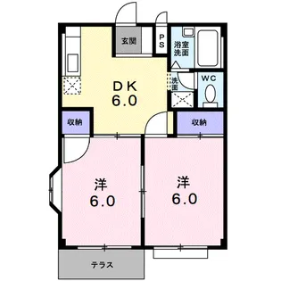 エルディムわたなべ【1階】の間取り