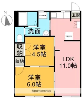 タウニィタナカ【102号室】の間取り
