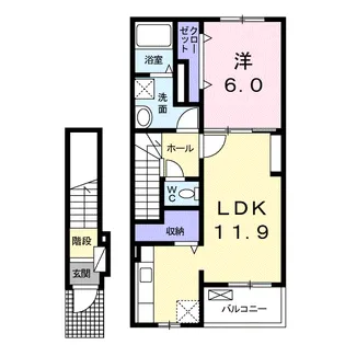 アンジュクレール【2階】の間取り