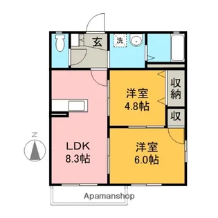 サンビレッジ石川A【201号室】の間取り