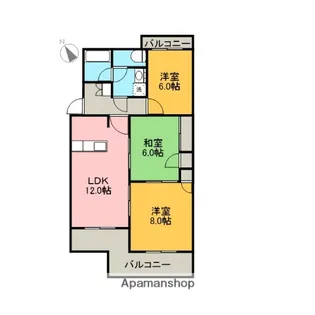静岡県富士市伝法【マンション】の間取り