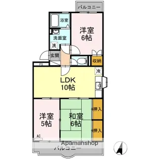 シャルマン駿河台【2階】の間取り