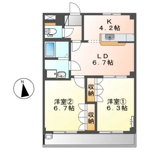 サニーハウス南A【2階】の間取り