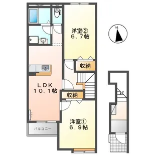 LE MIRAGE(レ ミラージ)【2階】の間取り