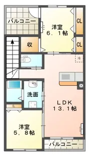 フルージュ【2階】の間取り