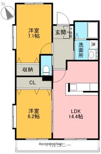 シャルマンレーブ和希【205号室】の間取り