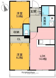 シャルマンレーブ和希【302号室】の間取り