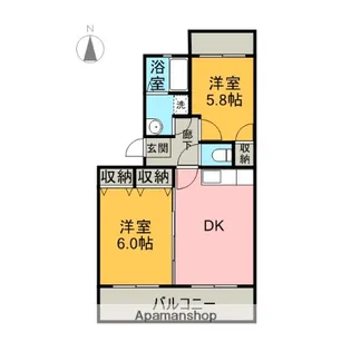 グレイス上本村Ⅱ【102号室】の間取り