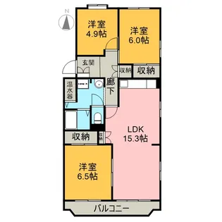 サンポリス【201号室】の間取り