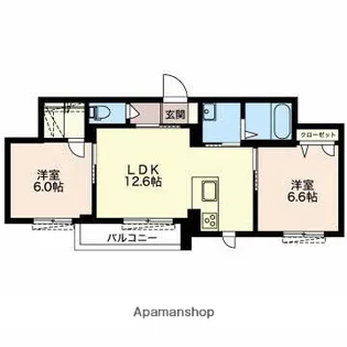 プライムガーデン【202号室】の間取り