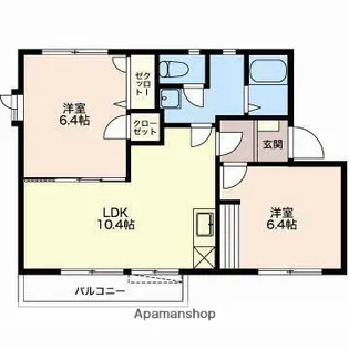 フレグランスU E【202号室】の間取り