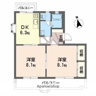 エクセルコートA【2階】の間取り