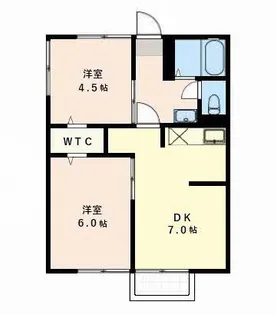 シティハイムカワムラB【1階】の間取り