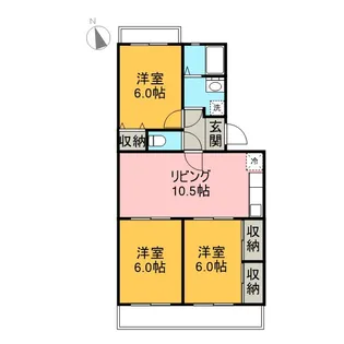 ヒルビレッジB【302号室】の間取り