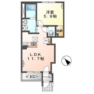 グランカーサ アルセ【1階】の間取り