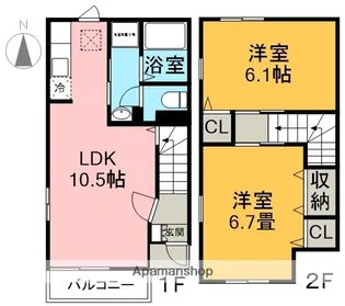 サンピアラ【101号室】の間取り