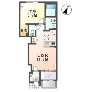 サンルミエール(SUNLUMIERE)【1階】の間取り