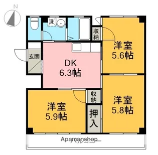 サンシャイン大塚【2階】の間取り