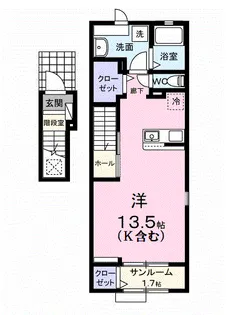 ガーデン ハウス イナバ Ⅱ【2階】の間取り