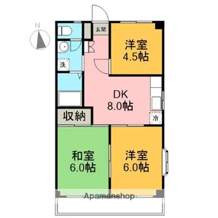 ハイツイナバ【203号室】の間取り