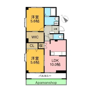 エスペランサひなた(北西側)【1階】の間取り