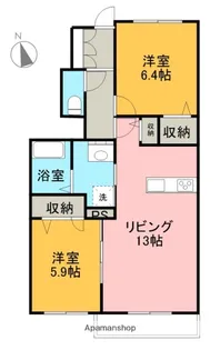 WISTERIA GARDENB【101号室】の間取り