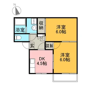 フレグランスコスモスB【201号室】の間取り